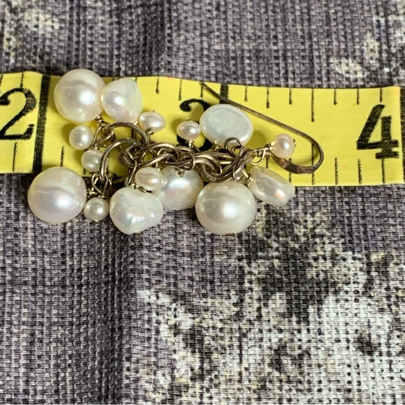 Sterling Silver and Pearl Drop Earrings - Picture 5 of 7